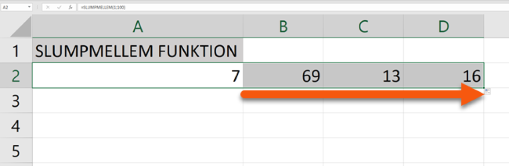 Og sådan får du dine tilfældige tal.